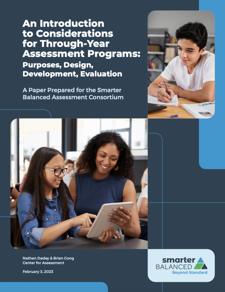 Cover of "An Introduction to Considerations for Through-Year Assessment Programs: Purposes, Design, Development, Evaluation"